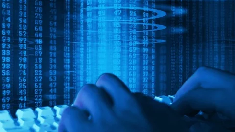 The programmer is working. Quickly prints the code. Keyboard and hands close-up. Stock Footage 81894996