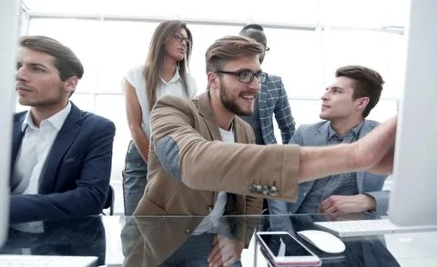 Programmer working in a software developing company office Stock Photos