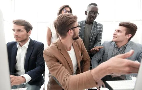 Programmer working in a software developing company office Stock Photos