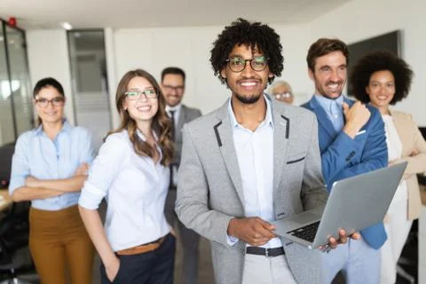 Programmer working in a software developing company office. Staff portrait Foto stock