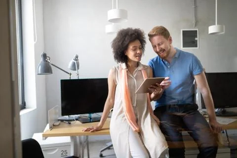 Programmer working in a software developing company office Stock Photos