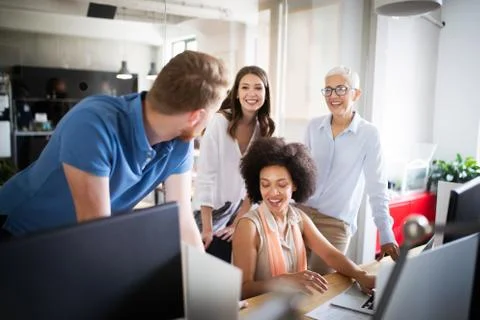 Programmer working in a software developing company office Stock Photos