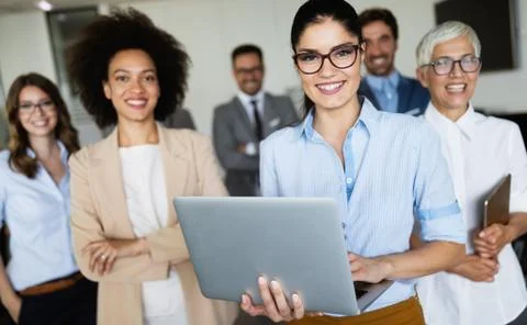Programmer working in a software developing company office. Staff portrait Foto stock