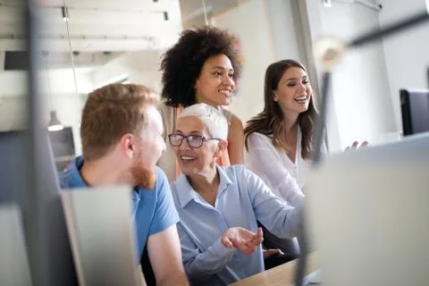 Programmer working in a software developing company office Stock Photos