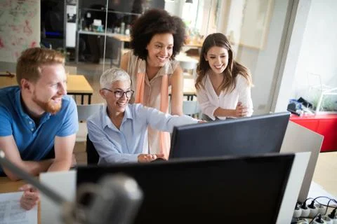 Programmer working in a software developing company office Stock Photos