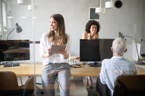 Programmer working in a software developing company office Stock Photos