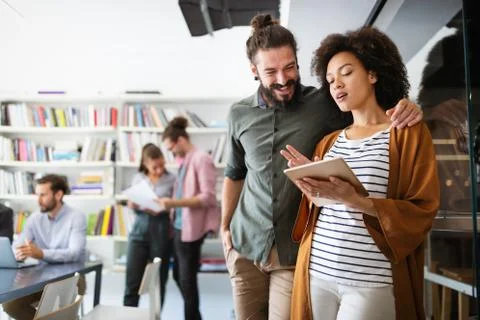 Programmer working in a software developing company Foto stock