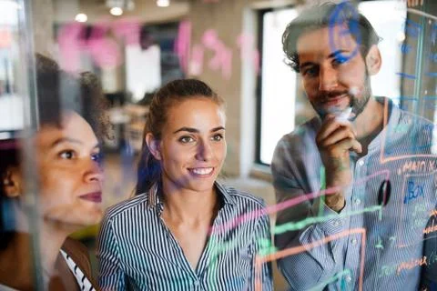 Programmer working in a software developing company Stock Photos