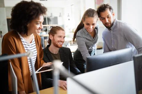 Programmer working in a software developing company Stock Photos