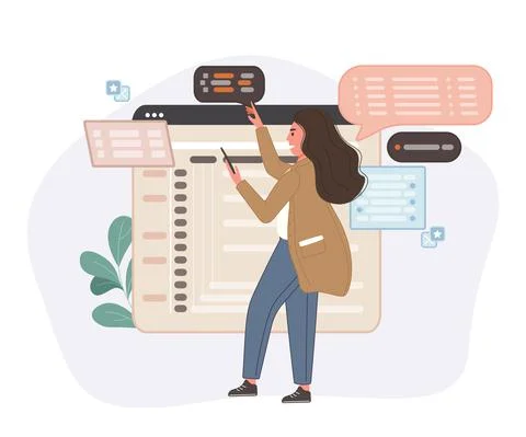 Programmer working on web development code. Engineer programming in vr on Stock Illustration