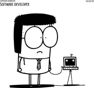 Programmer working on web development on Laptop computer. Software developers イラスト素材