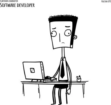 Programmer working on web development on Laptop computer. Software developers Stock Illustration