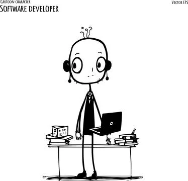Programmer working on web development on Laptop computer. Software developers Stock Illustration
