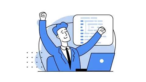 Programmer working on web development on PC. Software developers. Blue 2d looped Stock Footage 168094553