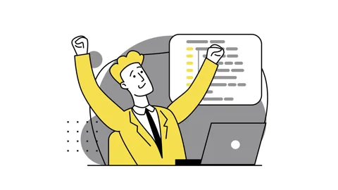 Programmer working on web development on PC. Workplace of the programmer. 2d Stock Footage 168094567