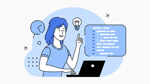 Programmer working on web development on PC. Software developers. Workplace. 2D Stock Footage 203148304