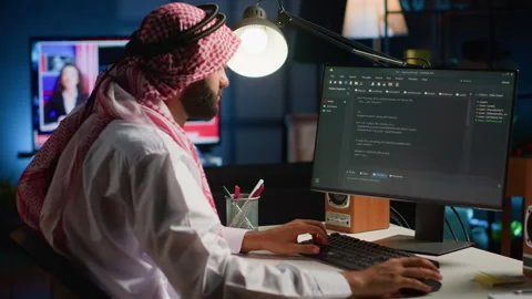 Programmer writing code on computer Stock Footage 255570911