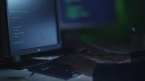 Programmer is Writing Code at Evening Video stock 47004359