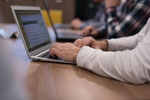 Programmer writing programming code 库存照片