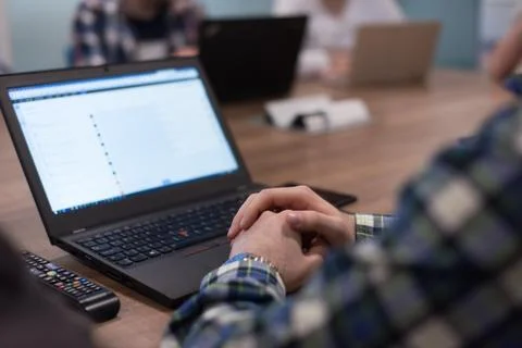 Programmer writing programming code Foto stock