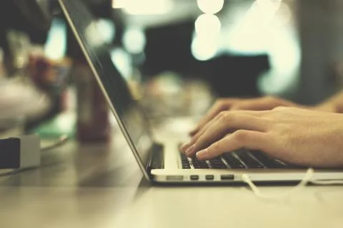 Programmer writing programming code Stockfoto's