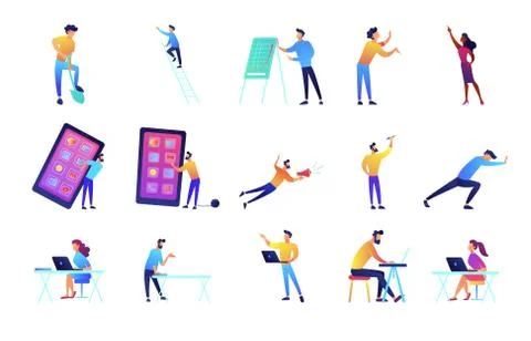 Programmers and career vector illustrations set. Stock-Illustration