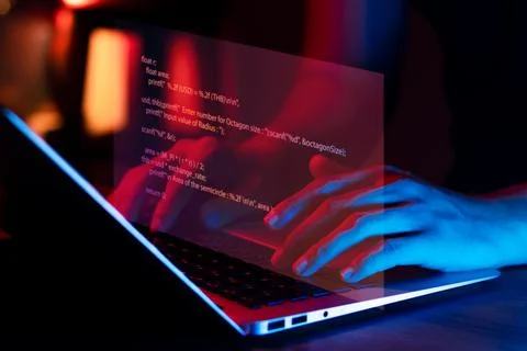 Programmers and cyber security technologies design websites and security in.. Stock Photos