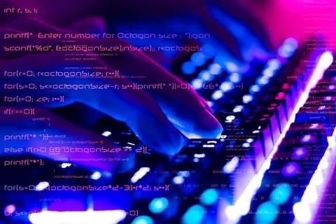 Programmers and cyber security technologies design websites and security in.. Stock Photos