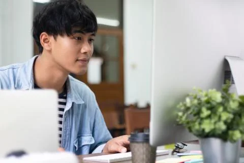 Programmers and developer teams are coding and developing software Foto stock