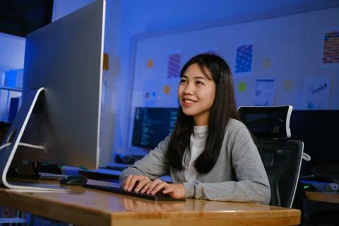 Programmers and developer teams are coding and developing software Foto stock