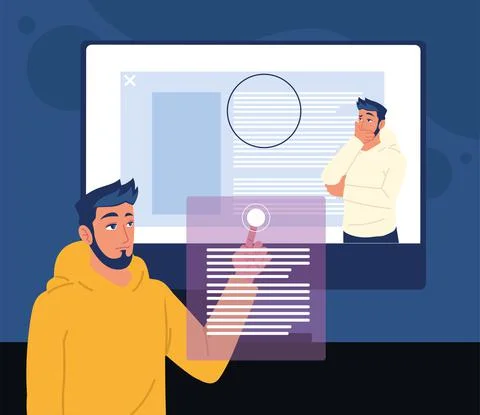 Programmers with app Illustrazione stock