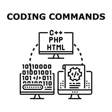 Programmers coding developing software applications and systems Stock Illustration