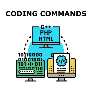 Programmers coding developing software applications and systems Stock Illustration