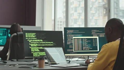 Programmers Coding in Office Video stock 247620619