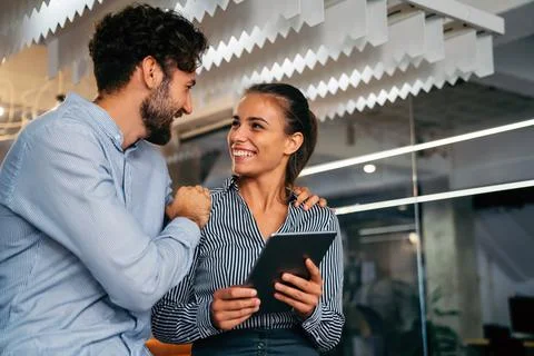 Programmers cooperating at IT company developing apps. People business work Stock-Fotos