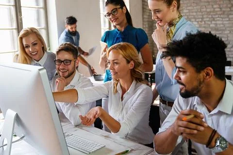 Programmers cooperating at IT company developing apps. Business people tech.. 写真素材