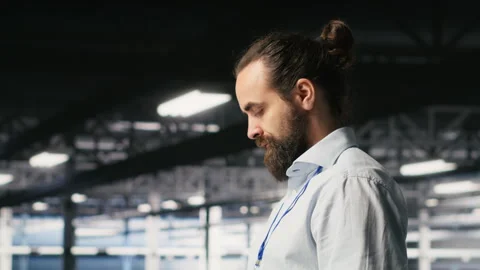 Programmers on data center industrial platform checking code on tablet Video stock 310782217