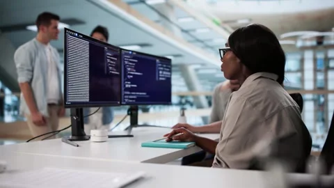 Programmers Developing Software Code Stock Footage 316927264
