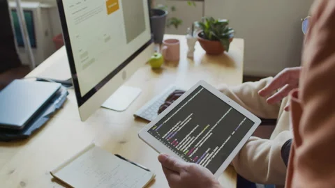 Programmers Discussing Test of New Piece of Computer Code Stock Footage 293124287