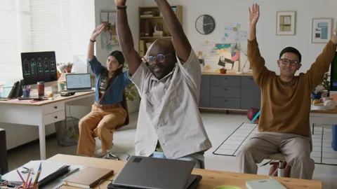 Programmers Doing Sport at Work Stock Footage 317344257