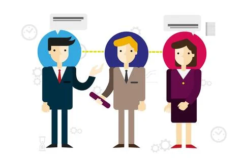 Programmers hackers freelancers overworked Stock-Illustration