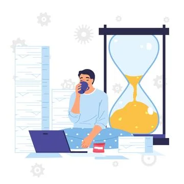 Programmers hackers freelancers overworked Stock-Illustration