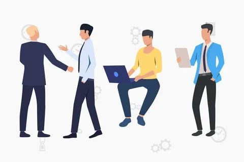 Programmers hackers freelancers overworked Stock-Illustration