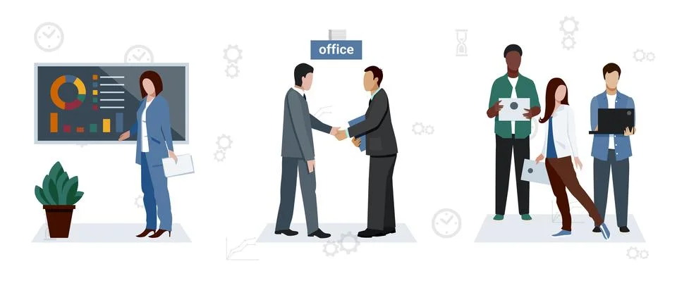 Programmers hackers freelancers overworked Stock-Illustration