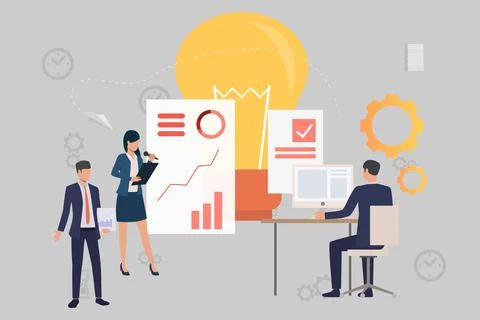 Programmers hackers freelancers overworked Stock-Illustration