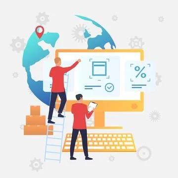 Programmers hackers freelancers overworked Stock-Illustration