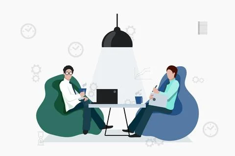 Programmers hackers freelancers overworked Stock-Illustration