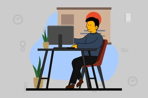 Programmers hackers freelancers overworked Stock-Illustration