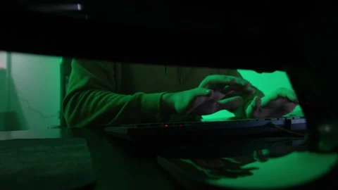 The programmer's hands quickly type on the keyboard, coding, programming Stock Footage 147607182