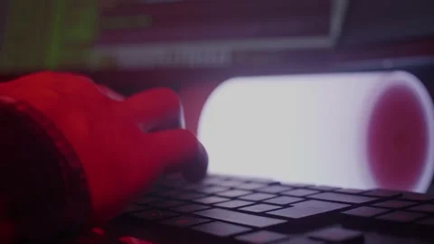 The programmer's hands quickly type on the keyboard, programming, developing Stock Footage 147667633